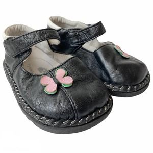 BAGABOO Shoe Co Mary Jane Black Leather Butterfly
